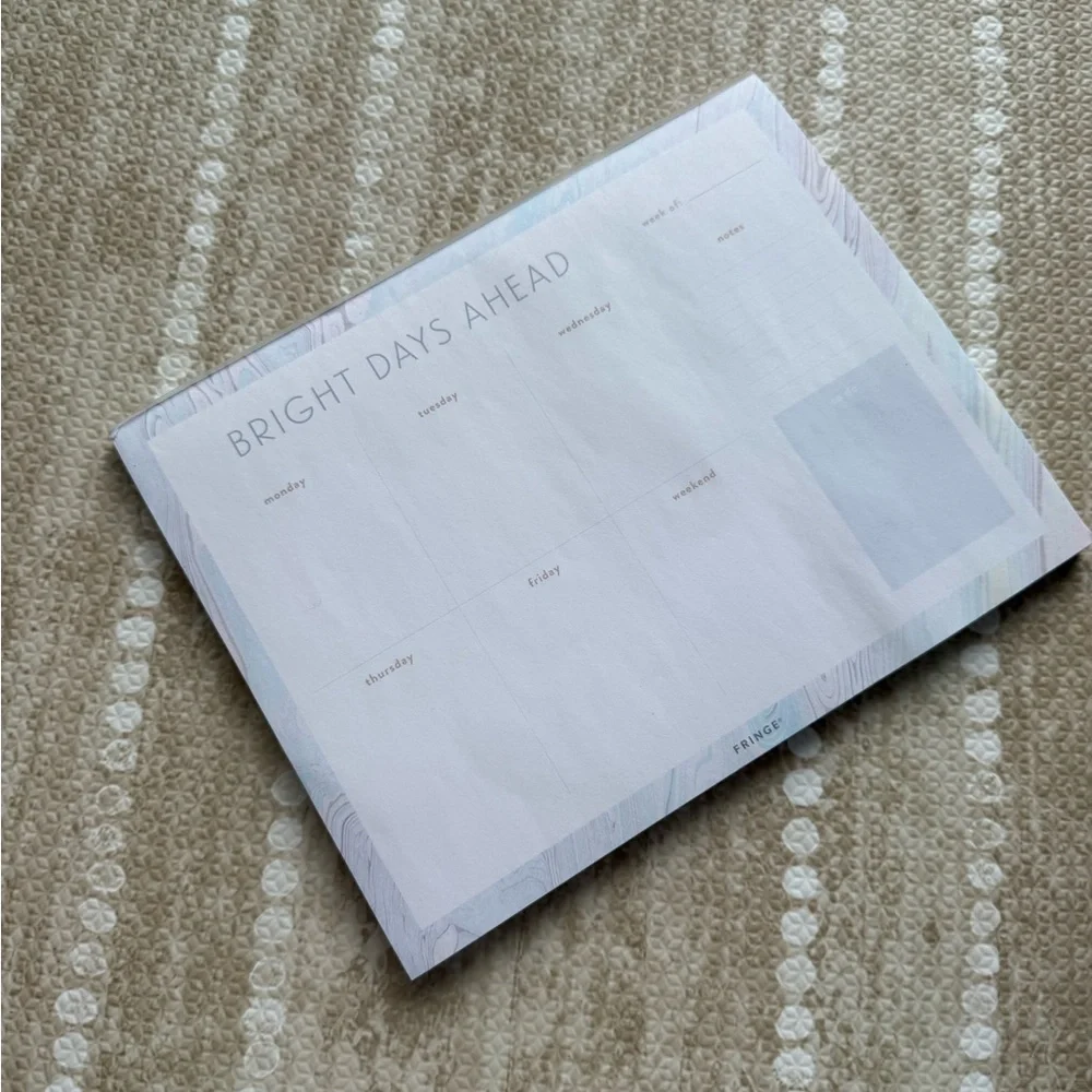 Anthropologie Bright Days Ahead Weekly Calendar White blue marble design